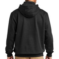 Carhartt Paxton Heavyweight Hoodie Hoodie unisex detail view 6 | Dash Racegear — Carhartt Defender Paxton Hoodie back view in black, displaying its clean, solid-colored fleece.