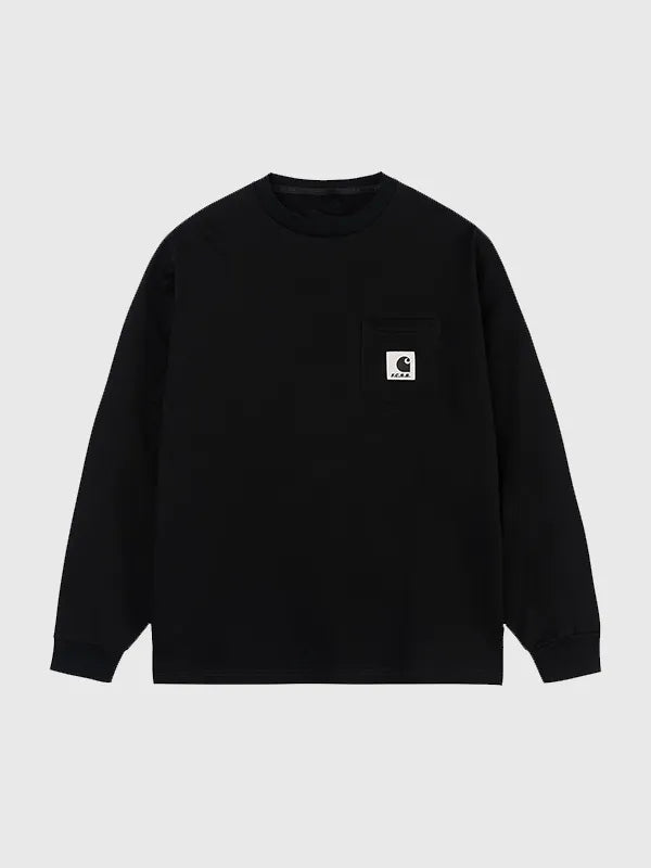 F.C.Real Bristol x Carhartt WIP Pocket Long-Sleeve T-Shirt Shirt unisex front product view | Dash Racegear — 2026 F.C. Real Bristol x Carhartt WIP long-sleeve T-shirt, built for comfort and streetwear.