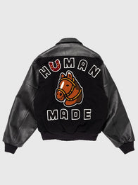 Human Made Stadium Varsity Jacket Varsity Jacket unisex detail view 2 | Dash Racegear — Stand out in the Human Made 2025 Black Stadium Jacket, perfect for casual wear or evening outings.