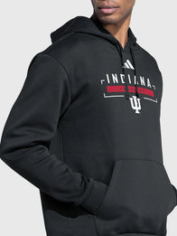Indiana Hoosiers Fleece Hoodie Hoodie unisex detail view 4 | Dash Racegear — Unisex Indiana Hoosiers fleece hoodie in black blending classic campus style with everyday comfort.