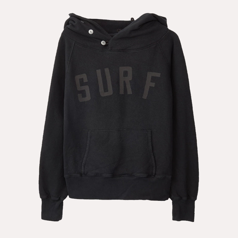 KAPITAL Surf Black Hoodie Hoodie unisex front product view | Dash Racegear — Surf Theme Hoodie – KAPITAL Black Fashion Drop