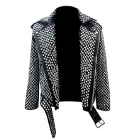 Eric Black Motorcycle Studded Leather Jacket Leather Jacket unisex detail view 3 | Dash Racegear — Motorcycle Studded Black Leather Jacket