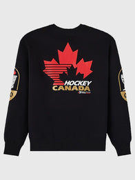 OVO x Hockey Canada Fleece Sweatshirt Sweatshirt unisex detail view 2 | Dash Racegear — OVO x Hockey Canada Black Sweatshirt combines fleece warmth and fan-ready design for everyday wear or match days.