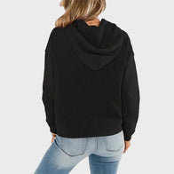 Women Black Pullover Hoodie Hoodie women detail view 2 | Dash Racegear — Women Black Pullover Hoodie