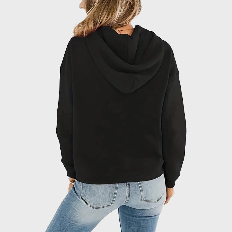Women Black Pullover Hoodie Hoodie women detail view 2 | Dash Racegear — Women Black Pullover Hoodie