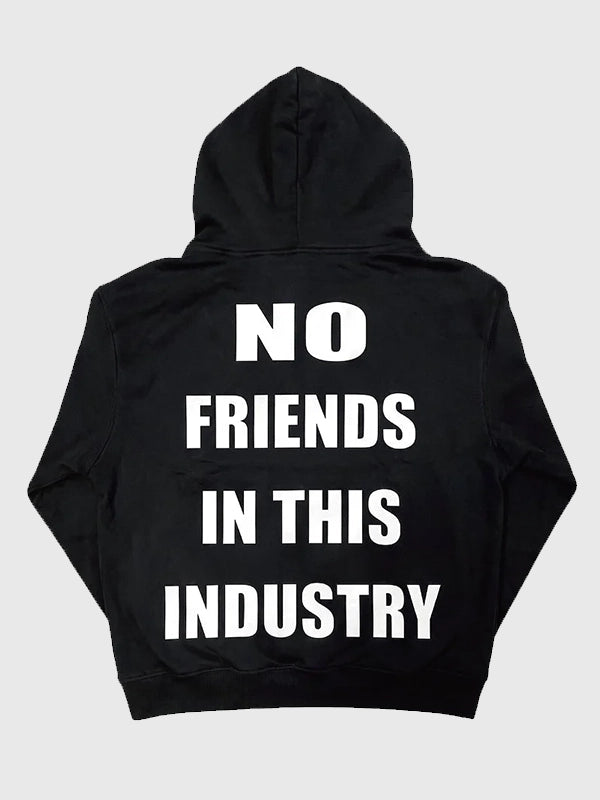 Riot Scars NFITI Hoodie Hoodie unisex detail view 2 | Dash Racegear — A heavyweight zip-up hoodie with minimal dark aesthetic and statement “No Friends In The Industry” design vibe.