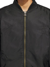 Adidas x Willy Chavarria Satin Bomber Jacket Bomber Jacket unisex detail view 3 | Dash Racegear — Adidas x Willy Chavarria 2025 Unisex Black Satin Bomber Jacket in black with zip closure, ideal for everyday layering.