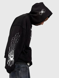 Spider Crest Hoodie Hoodie unisex detail view 3 | Dash Racegear — Black Von Dutch Spider Crest hoodie, relaxed fit with iconic graphic for men’s streetwear style.