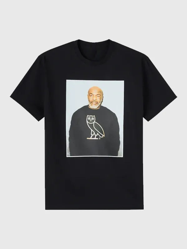 OVO Tyson OG Photo T-Shirt Shirt unisex front product view | Dash Racegear — OVO Tyson OG photo black T-shirt 2026, soft cotton streetwear tee for bold casual everyday style.