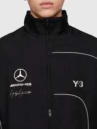 Y-3 x Mercedes-AMG F1 Track Jacket Jacket unisex detail view 4 | Dash Racegear — Y-3 Mercedes-AMG F1 2026 jacket in black with bold branding, designed for sporty style and comfort.