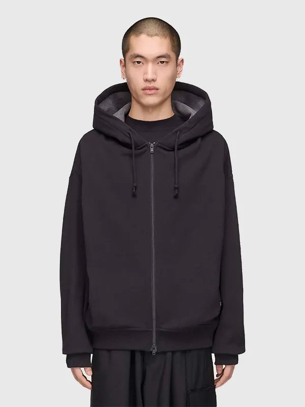 Y-3 x Mercedes-AMG F1 Zip Hoodie Hoodie unisex front product view | Dash Racegear — Sleek black Y-3 Mercedes-AMG F1 2026 zip-up hoodie, perfect for fans and casual comfort.