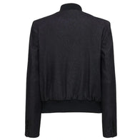 Women Black Bomber Jacket Bomber Jacket women detail view 2 | Dash Racegear — Women Black Zipper Bomber Jacket