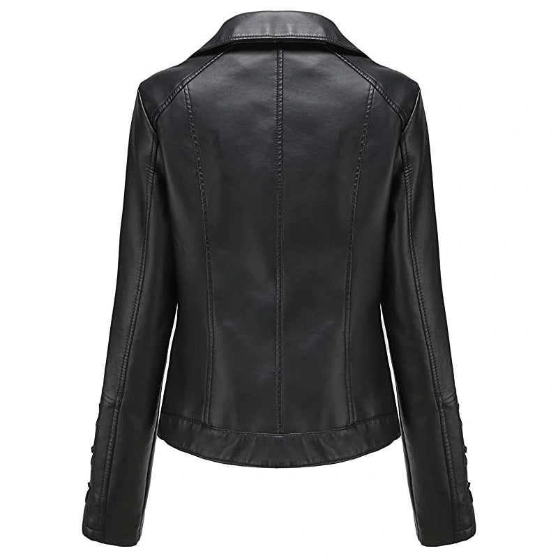 Joyce Black Leather Jacket Leather Jacket unisex detail view 2 | Dash Racegear — Black Leather Jacket For Women