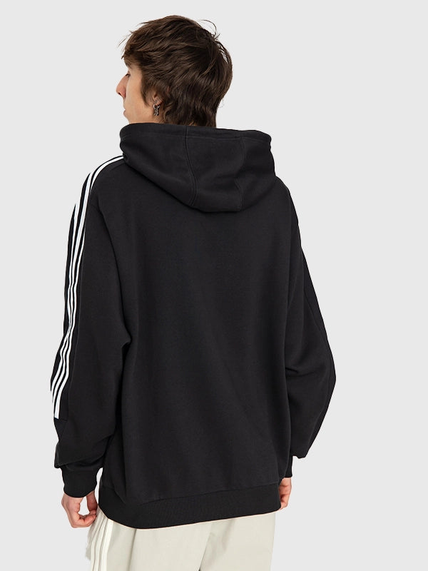 Adidas Black on Black Hoodie Hoodie unisex detail view 4 | Dash Racegear — Black Adidas Pullover Hoodie, soft fleece with monochrome design, ideal for men and women.