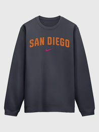 San Diego Padres City Connect Club 2-Hit Sweatshirt Sweatshirt unisex detail view 2 | Dash Racegear — Padres Nike 2026 City Connect Club 2-Hit sweatshirt in obsidian, warm fit for casual game-day wear.