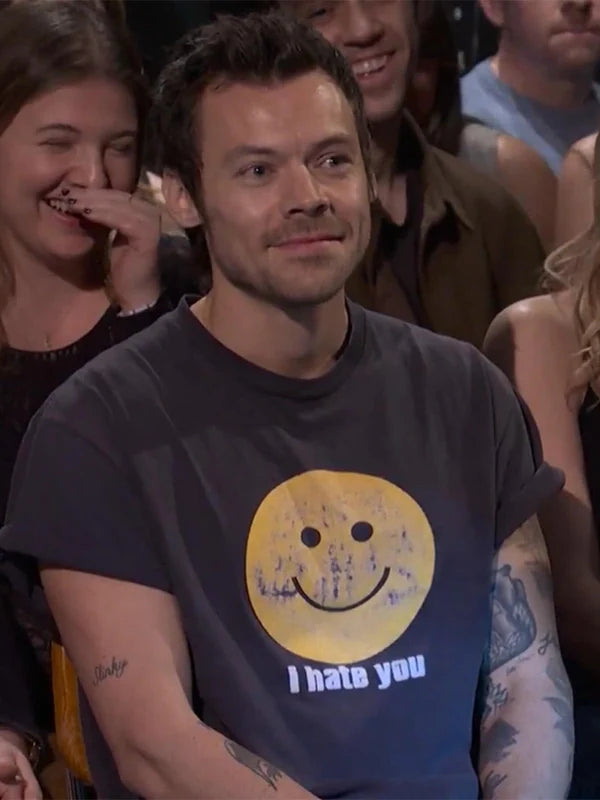 Harry Styles I Hate You T-Shirt Shirt unisex detail view 2 | Dash Racegear — Black Harry Styles I Hate You T-shirt from SNL 51, unisex fit with playful slogan for everyday style.