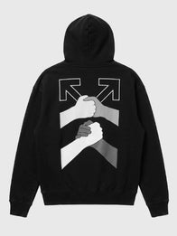 Off White x Kid Cudi Be Human Hoodie Hoodie unisex detail view 3 | Dash Racegear — Off White x Kid Cudi 2026 Be Human fleece pullover hoodie in black, great for everyday street style.