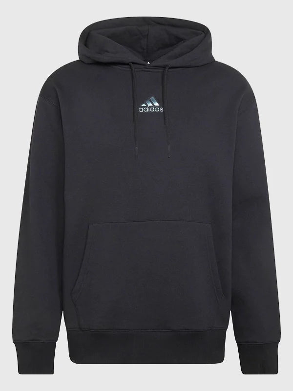 Adidas Audi Revolut F1 Team Teamgeist Hoodie Hoodie unisex detail view 4 | Dash Racegear — Audi F1 Teamgeist hoodie black by Adidas, pullover style for everyday sporty and racing fan outfits.