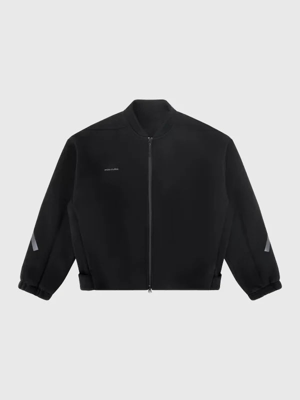 Adidas x Entire Studios Z.N.E. Bomber Jacket Bomber Jacket unisex detail view 3 | Dash Racegear — Adidas 2026 Z.N.E. x Entire Studios black bomber jacket, full-zip style with clean silhouette for urban outfits.