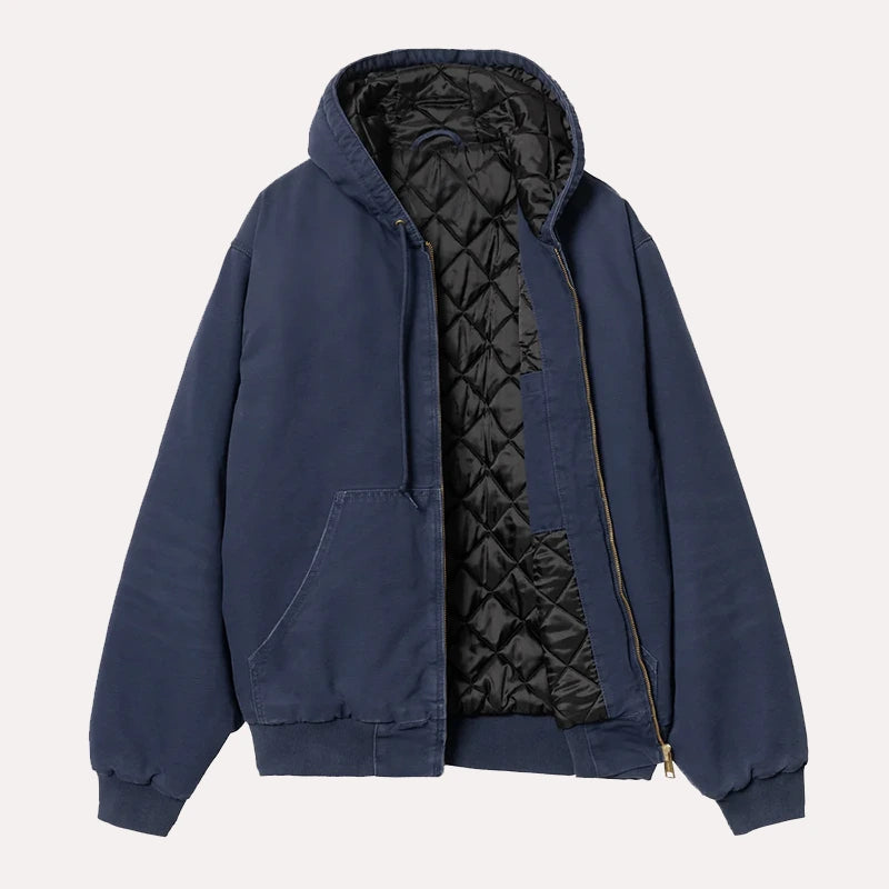 Carhartt Navy Blue Hooded Jacket Jacket unisex detail view 4 | Dash Racegear — Carhartt blue hoodie jacket
