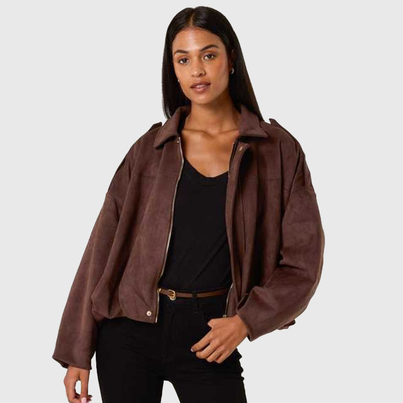 Blue Vanilla Suede Jacket Jacket unisex detail view 3 | Dash Racegear — Blue Vanilla Suede Biker Jacket – Casual Meets Class