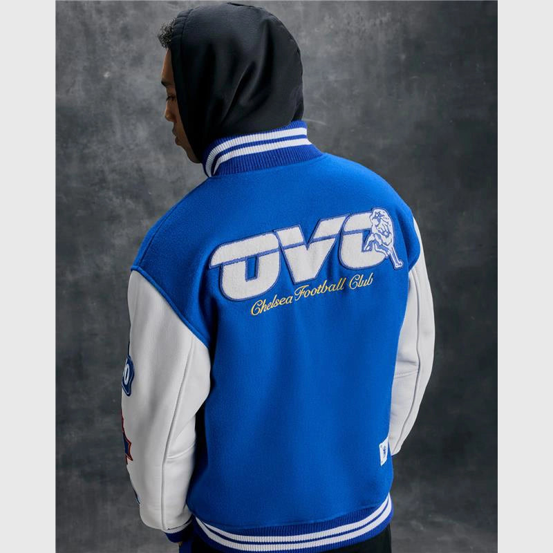OVO x Chelsea FC Varsity Jacket Varsity Jacket unisex detail view 8 | Dash Racegear — Limited drop OVO varsity jacket for Chelsea FC supporters