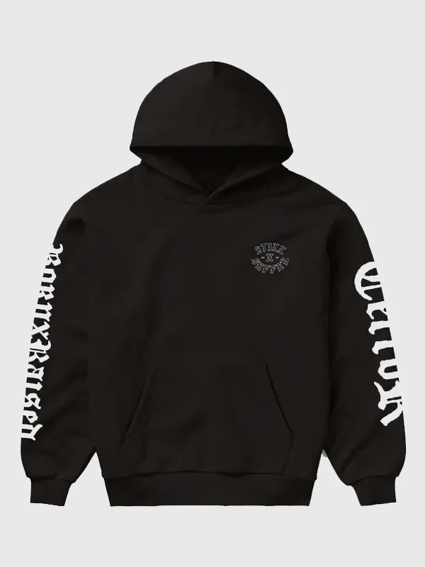 Born x Raised + Terror Rocker Hoodie Hoodie unisex detail view 2 | Dash Racegear — 2026 Born x Raised Terror Rocker black fleece hoodie, bold front graphics, made for relaxed urban styling.