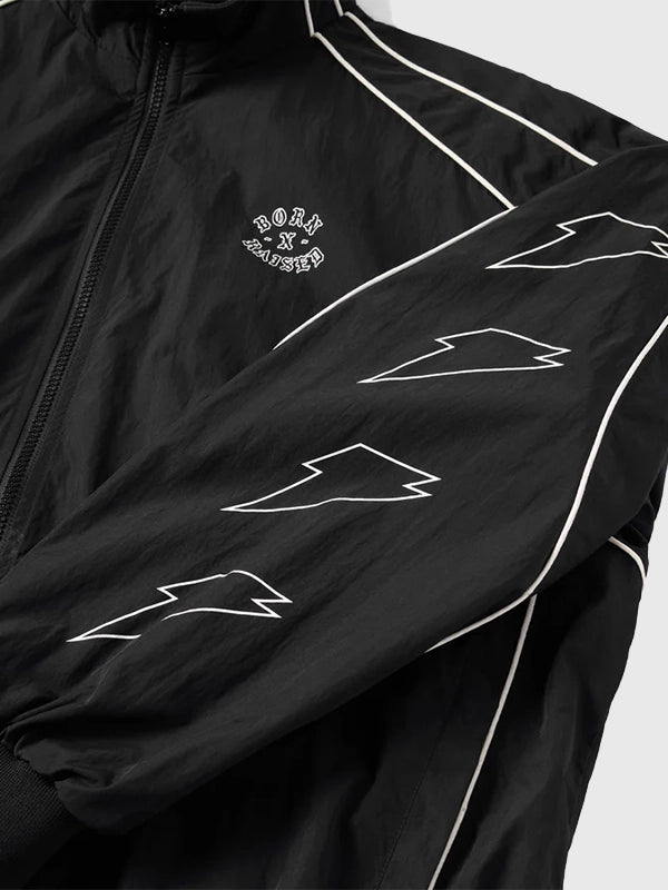 Born x Raised x Gatorade Track Jacket Jacket unisex detail view 4 | Dash Racegear — Black Born x Raised x Gatorade 2026 track jacket combining sleek styling with a comfortable casual silhouette.