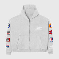 Bottega Desires Patches Hoodie Hoodie unisex front product view | Dash Racegear — Bottega Desires Patches Hoodie – Art Meets Streetwear