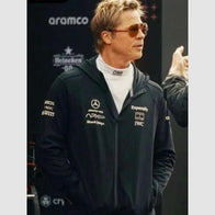 Brad Pitt F1 2025 Black Hoodie Hoodie unisex front product view | Dash Racegear — Brad Pitt’s black racing hoodie from Formula 1 movie