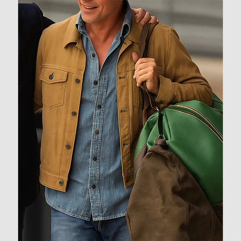F1 The Movie 2025 Brad Pitt Suede Leather Jacket Leather Jacket unisex detail view 2 | Dash Racegear — Brad Pitt suede leather jacket from F1 The Movie 2025