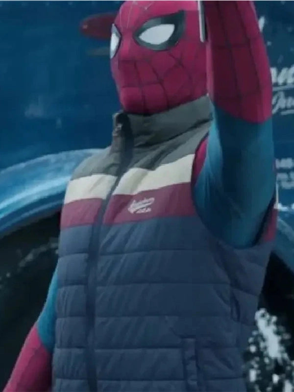 Spider-Man Brand New Day Peter Parker Puffer Vest Vest unisex detail view 2 | Dash Racegear — Multicolor Peter Parker Spider-Man Brand New Day movie puffer vest crafted for lightweight warmth and versatile casual fashion.
