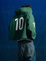 Bravest Italy Jacket Jacket unisex detail view 2 | Dash Racegear — Green Bravest Italy hooded shell jacket with zip front and sporty fit, great for outdoor walks or casual wear.