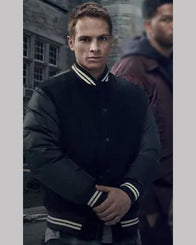 Power Book II Ghost Brayden Weston Bomber Jacket Bomber Jacket unisex front product view | Dash Racegear — Brayden Weston Black Bomber Jacket