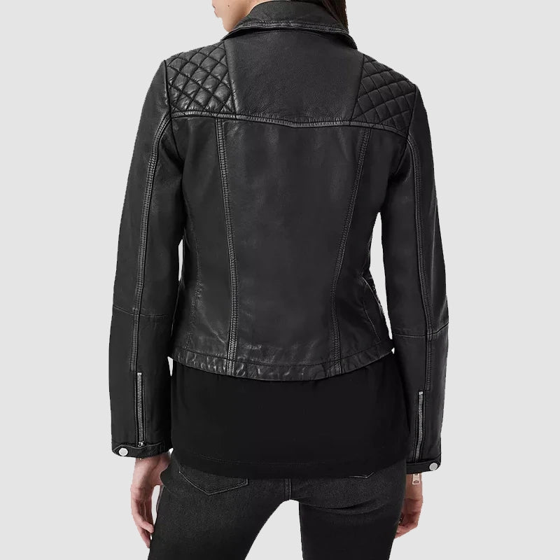 Ginny and Georgia S03 Georgia Miller Black Leather Jacket Leather Jacket unisex detail view 3 | Dash Racegear — Season 3 outfit – Georgia Miller in sleek black leather jacket