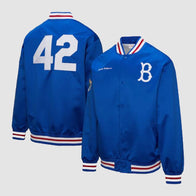Brooklyn Dodgers Jackie Robinson Jacket Jacket unisex front product view | Dash Racegear — Jackie Robinson Brooklyn Dodgers Jacket – Classic Baseball Legend Style