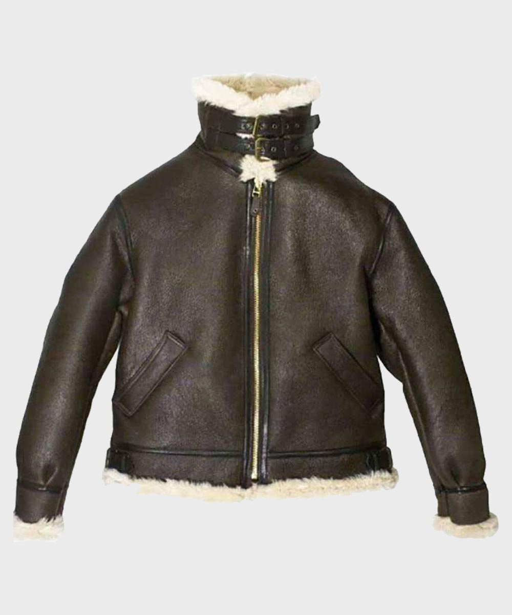 Womens Aviator Brown Shearling Leather Jacket Leather Jacket women detail view 2 | Dash Racegear — Womens Brown Aviator Leather Shearling Jacket