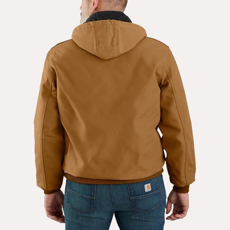 Mens Carhartt Brown Bomber Hooded Jacket Jacket unisex detail view 5 | Dash Racegear — Carhartt brown bomber jacket