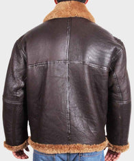 Mens Flying B3 Sheepskin Brown Shearling Jacket Jacket men detail view 3 | Dash Racegear — Mens B3 Shearling Brown Sheepskin Aviator Jacket