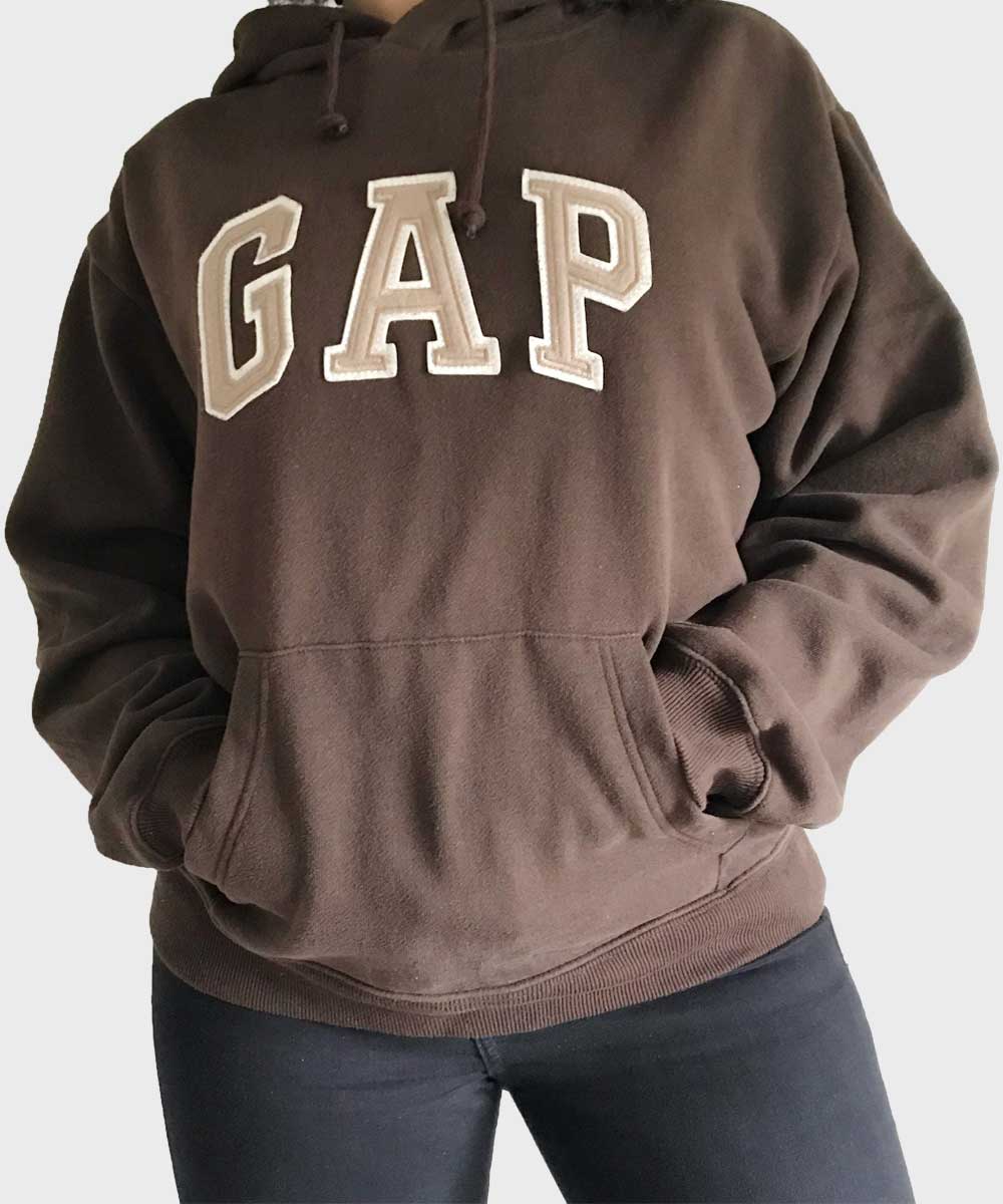 Brown GAP Hoodie Hoodie unisex front product view | Dash Racegear — GAP Logo Brown Hoodie