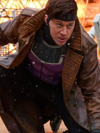 Avengers: Doomsday Gambit Coat Coat unisex detail view 3 | Dash Racegear — Gambit Channing Tatum Brown Trench Coat Avengers: Doomsday 2026 with smooth lining and extended coat length