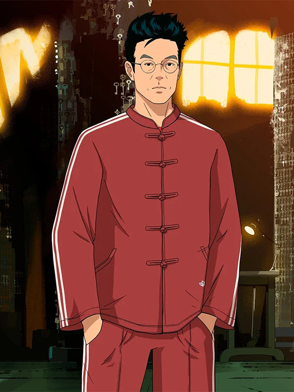Adidas CNY Edison Chen Clot Track Jacket Jacket unisex front product view | Dash Racegear — Adidas Chinese New Year Clot Track Jacket in brown by Edison Chen, sleek unisex design with streetwear flair.