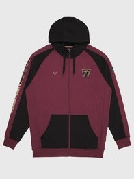 Nocta x Venezia FC Urban Hoodie Hoodie unisex front product view | Dash Racegear — Unisex Nike Nocta x Venezia 25/26 hoodie in rich burgundy, zip-up fleece perfect for casual street style.