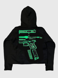 In Glock We Trust Hoodie Hoodie unisex detail view 2 | Dash Racegear — Billionaire Studios In Glock We Trust Black Pullover Hoodie, unisex fit with playful, bold text design.