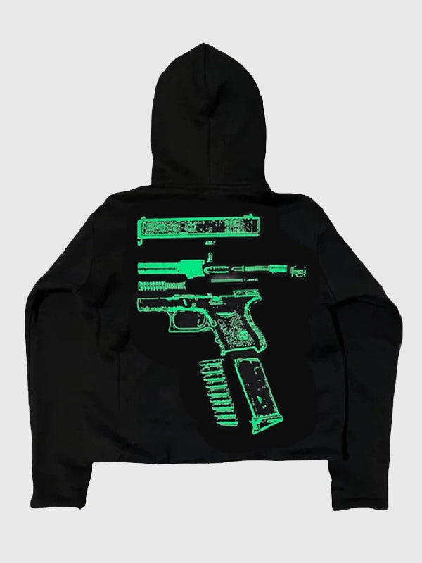 In Glock We Trust Hoodie Hoodie unisex detail view 2 | Dash Racegear — Billionaire Studios In Glock We Trust Black Pullover Hoodie, unisex fit with playful, bold text design.