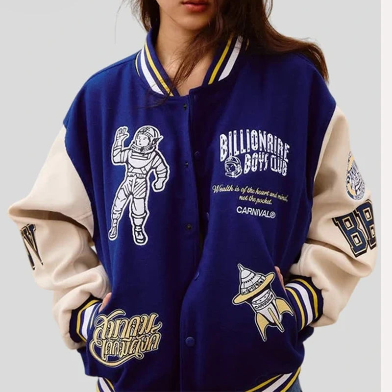 CARNIVAL x Billionaire Boys Club Varsity Jacket Varsity Jacket unisex detail view 2 | Dash Racegear — Billionaire Boys Club CARNIVAL Collab – Letterman Varsity Jacket