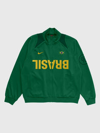 CJ x Nike Brazil Total 90 Anthem Jacket Jacket unisex front product view | Dash Racegear — Front image of CJ x Nike Brazil Total 90 Anthem Jacket Green