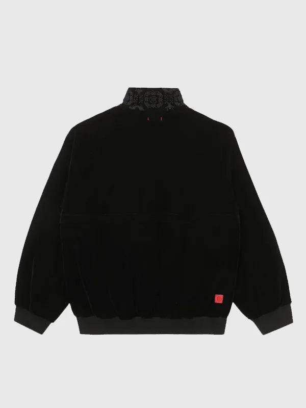 CLOT Velvet Jacket Jacket unisex detail view 2 | Dash Racegear — Black velvet CLOT jacket with subtle embroidered logo and roomy silhouette for chic, laid-back style.