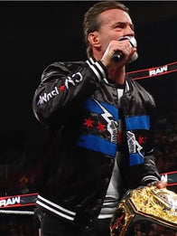 CM Punk Chicago Made Bomber Jacket Bomber Jacket unisex front product view | Dash Racegear — Black WWE CM Punk Chicago Made jacket with zip front and subtle branding for wrestling lovers on the go.