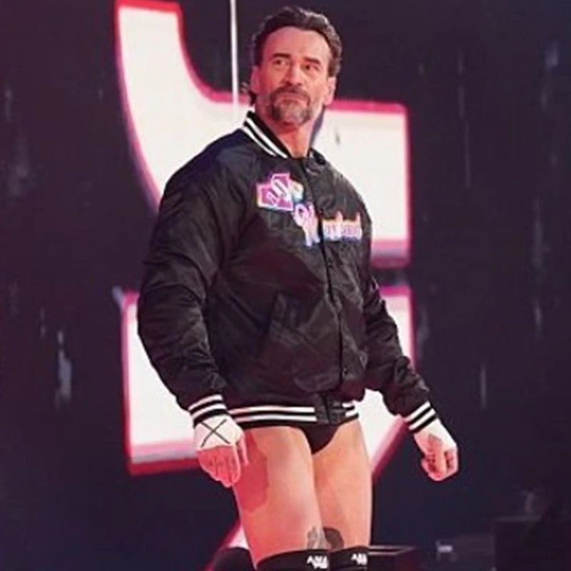 CM Punk Wrestlepalooza 2025 AJ’s Husband Jacket Jacket unisex detail view 3 | Dash Racegear — CM Punk 2025 Wrestlepalooza jacket featuring AJ’s Husband graphic
